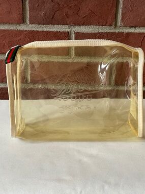 Gucci Clear Stadium Beauty Perfumes Zip Logo Bag Rare Limited Edition Vintage